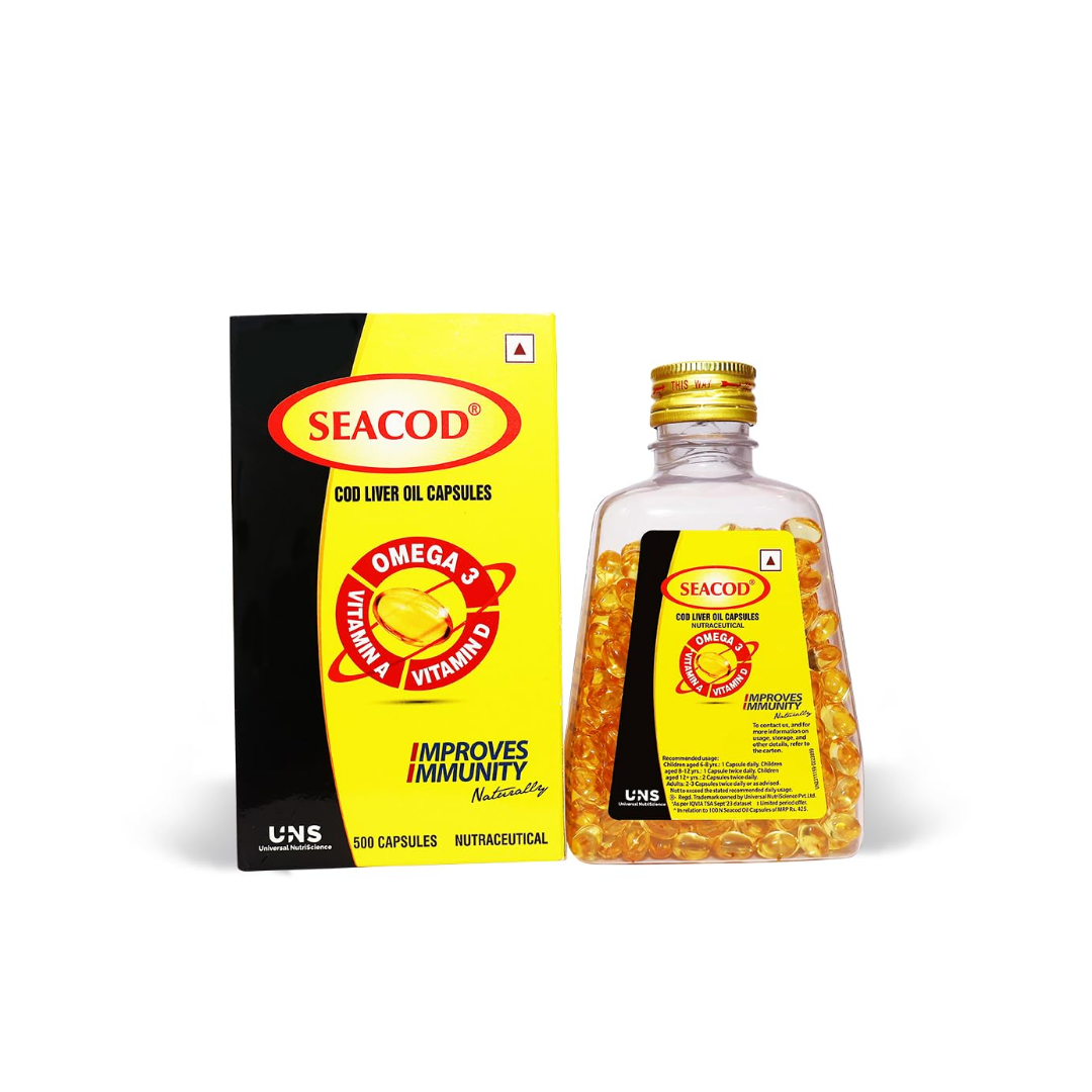 SEACOD COD FISH LIVER OIL SOFTGEL CAPSULES 500'S