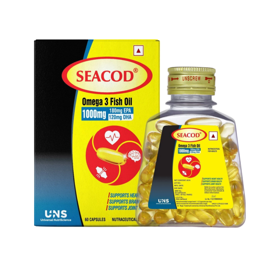 SEACOD 1000 mg OMEGA 3 FISH OIL CAPSULES 60'S