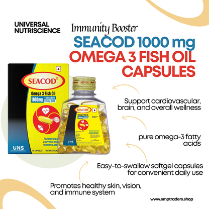 SEACOD 1000 mg OMEGA 3 FISH OIL CAPSULES 60'S