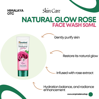 NATURAL GLOW ROSE FACE WASH 50ML