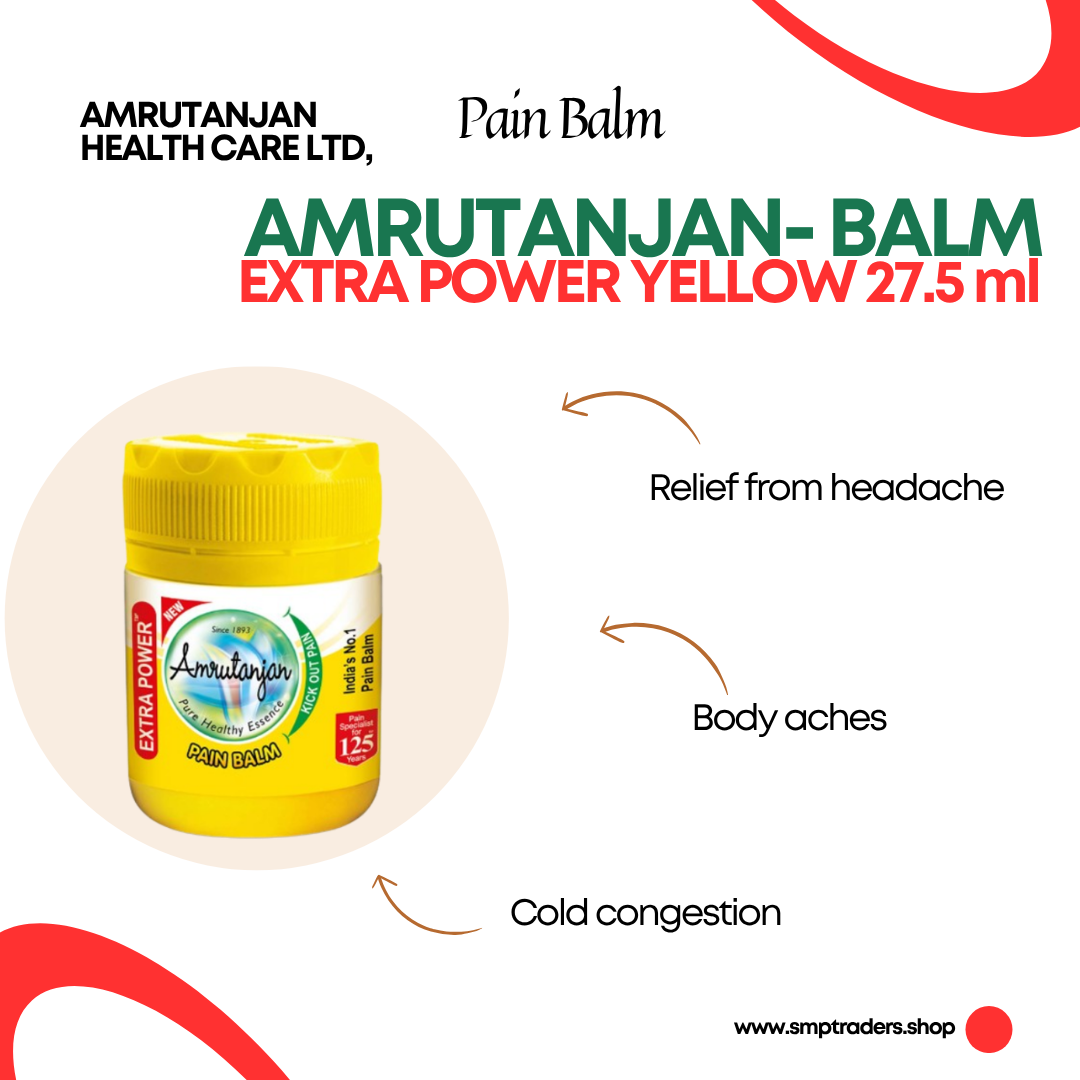 AMRUTANJAN BALM EXTRA POWER YELLOW 27.5 ml