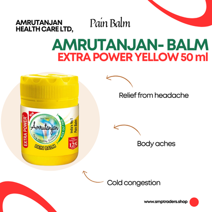 AMRUTANJAN BALM EXTRA POWER YELLOW 50 ml